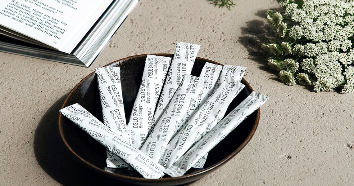 Bustine di The Solution in un piatto