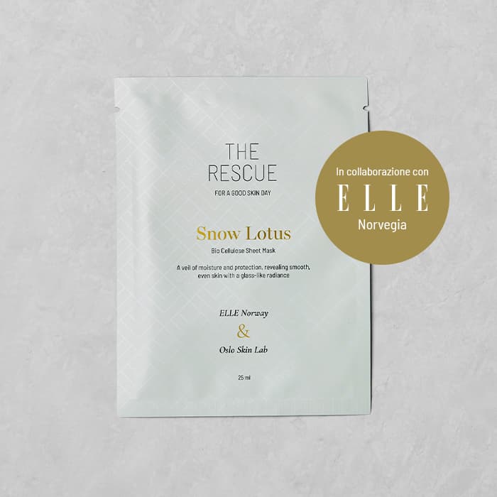 Maschera Snow Lotus sviluppata in collaborazione con ELLE norvegia